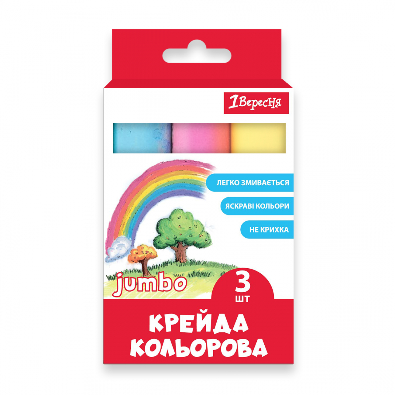 Крейда кольорова «1В» 3 шт Classic Jumbo