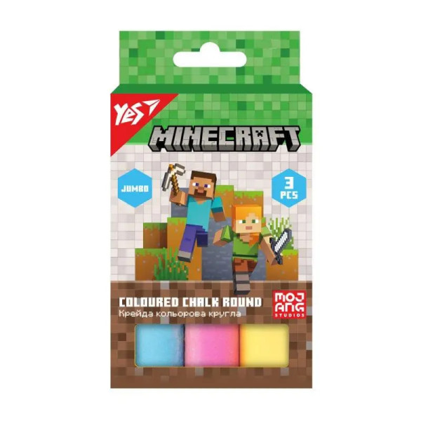 Крейда кольорова 3 шт Jumbo Minecraft
