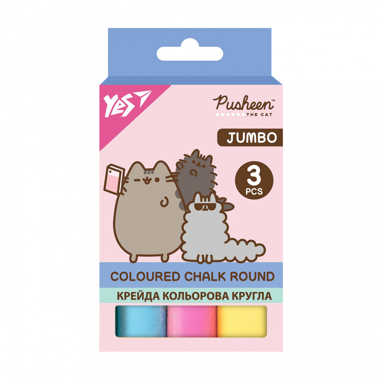 Крейда кольорова 3 шт Jumbo Pusheen