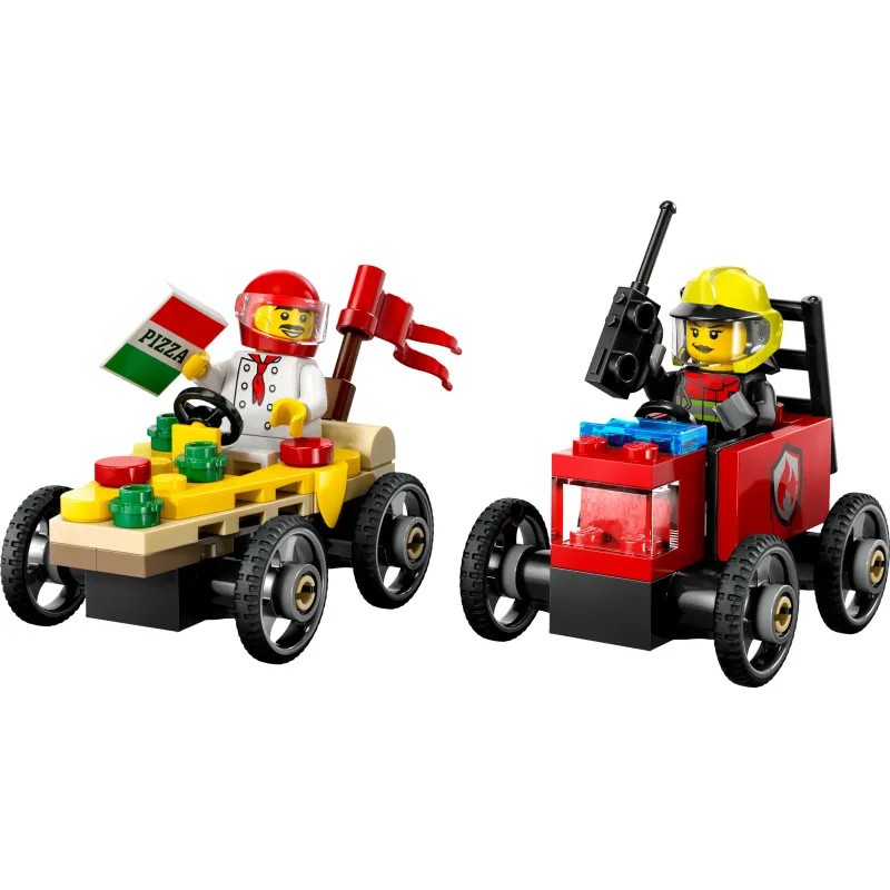 Конструктор «LEGO» Піца-авто проти пожежної машини Набір перегонів 70 деталей