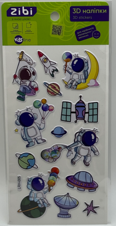 Наліпка 3D «Блакинті космічні мрії» 18см, KIDS Line