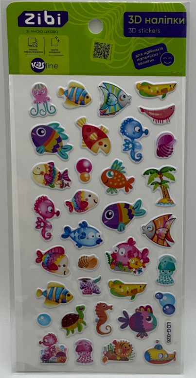 Наліпка 3D «Рифові рибки» 18см, KIDS Line