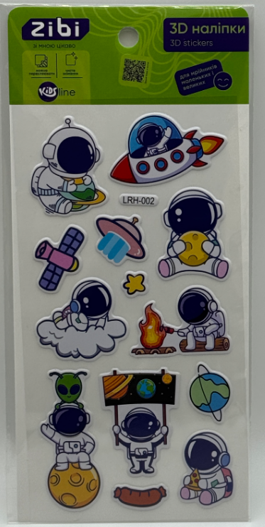 Наліпка 3D «Блакитний космос» 18см, KIDS Line