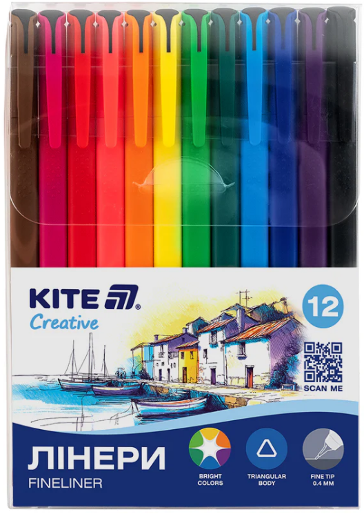 Набір лінерів «Kite Creative» 12 шт 0,4мм