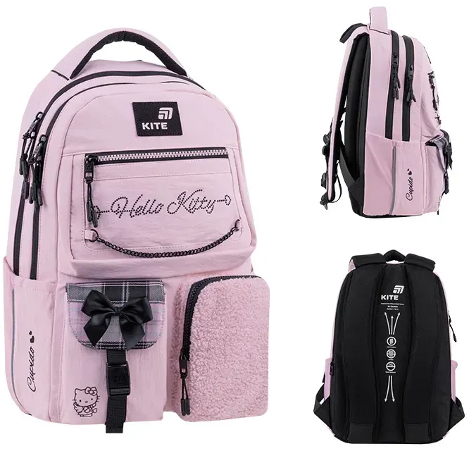 Рюкзак Education teens 2587M Hello Kitty 2 відділення, 5 кишень