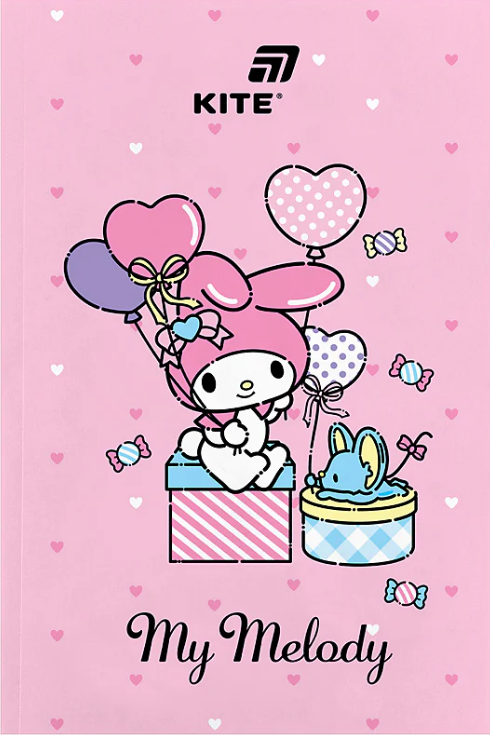 Блокнот А5 64 аркуші б/лінія м'яка обкладинка Hello Kitty термобіндер
