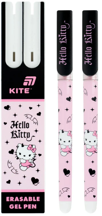 Набір ручок гелевих Hello Kitty 2 шт «пиши-стирай» 0,5мм синя, у пеналі