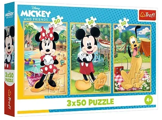 Пазли Trefl 3×50 елементів Mickey&friends Миша на святі