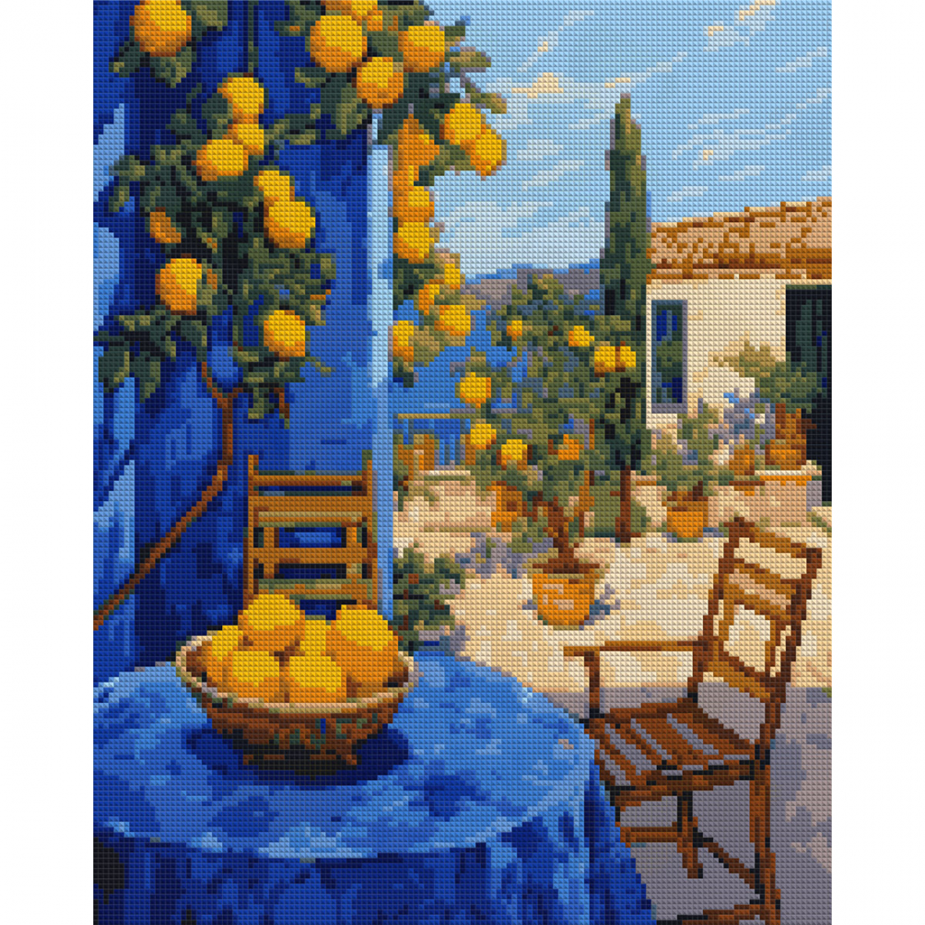 Алмазна мозаїка «Santi» Лимонний дворик 40×50см, на підрамнику