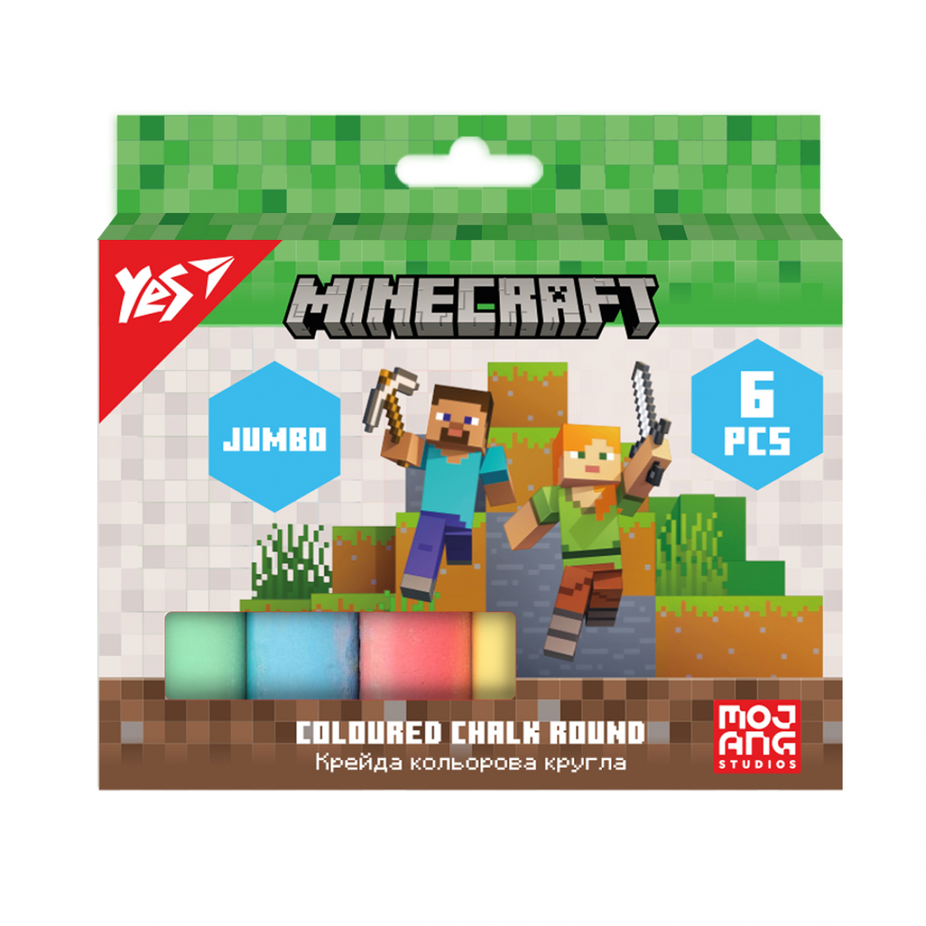 Крейда кольорова 6 шт Jumbo Minecraft