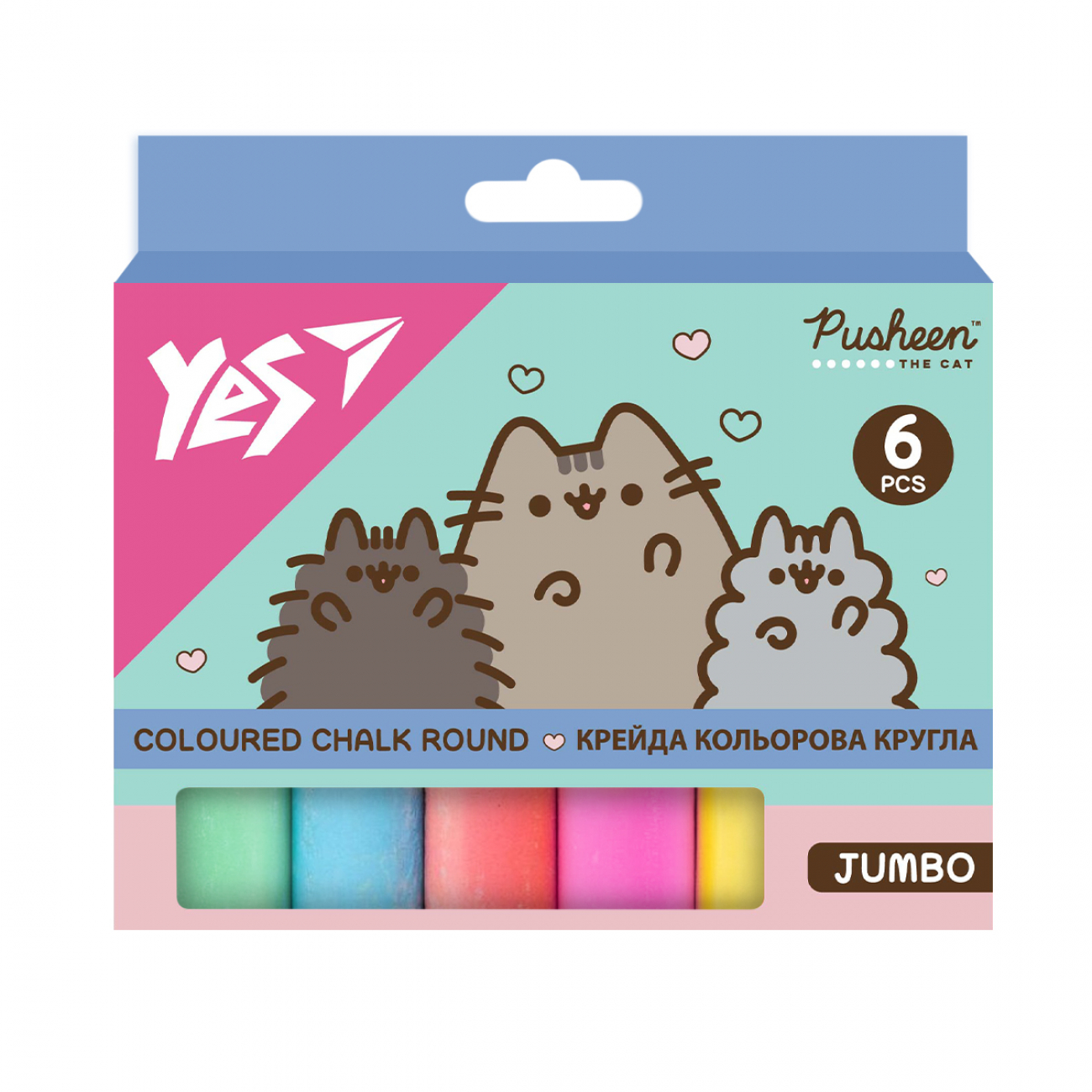 Крейда кольорова 6 шт Jumbo Pusheen