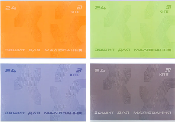 Зошит для малювання на скобі 24/100 А4 софт тач + УФ лак