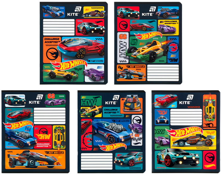 Зошит 12 аркушів лінія софт тач + УФ лак Hot Wheels