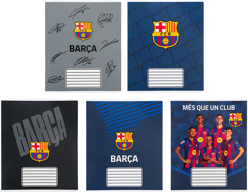 Зошит 18 аркушів клітинка софт тач + УФ лак FC Barcelona