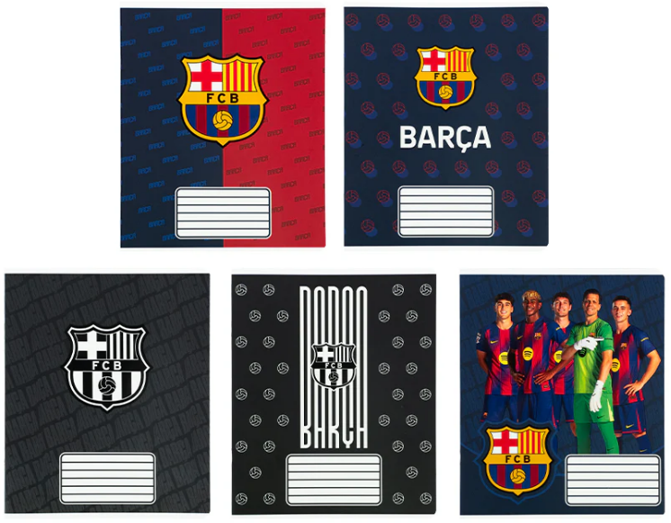 Зошит 18 аркушів лінія софт тач + УФ лак FC Barcelona