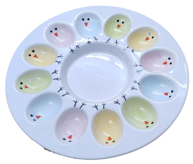 Підставка для яєць керамічна «Led Easter chicken» 12 секцій, 26,5см
