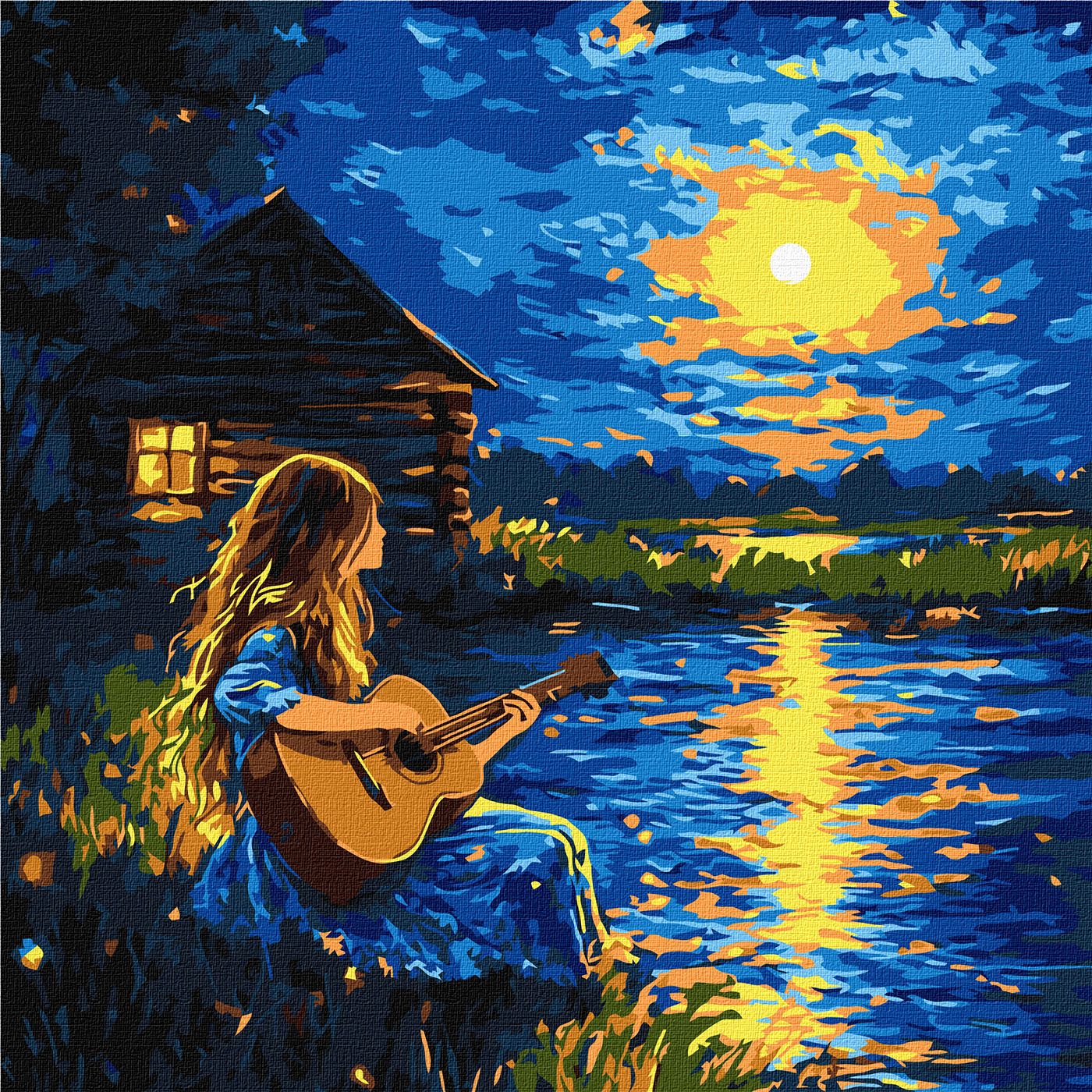 Картини по номерах акрилові «Звуки у темряві» 40×40см