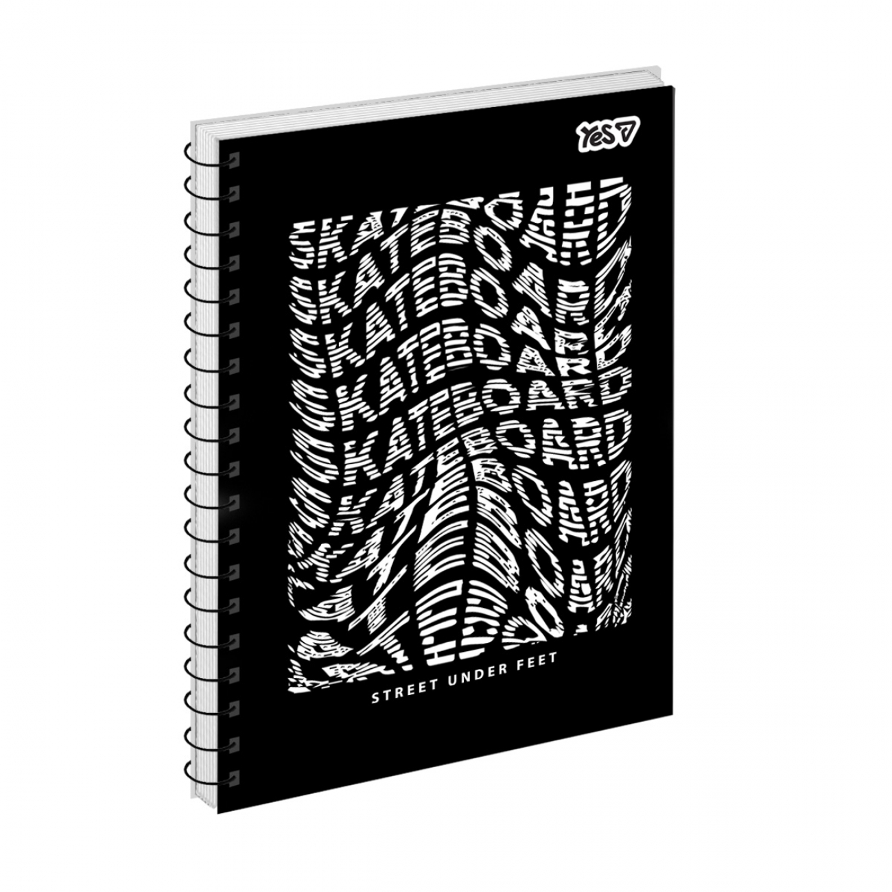 Блокнот пруж. А5 80 аркушів клітинка картонний обкладинка ВД-лак Skate life
