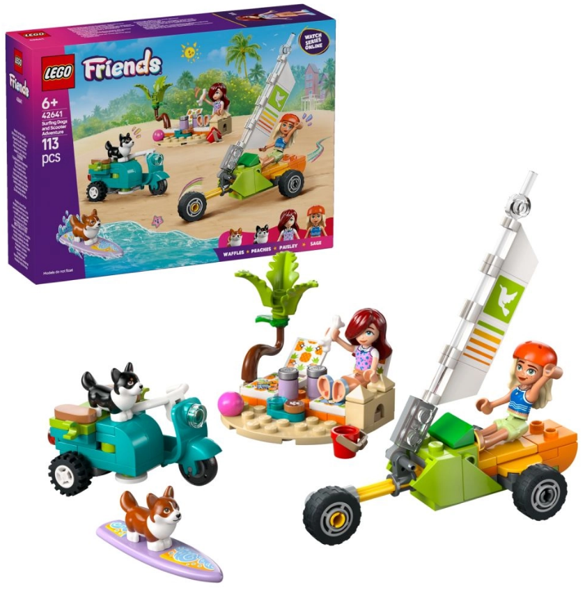 Конструктор «LEGO» Friends Собачі пригоди на серфі та скутері 113 деталей