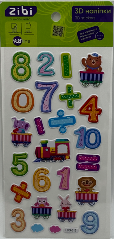 Наліпка 3D «Лічба транспорт» 18см, KIDS Line