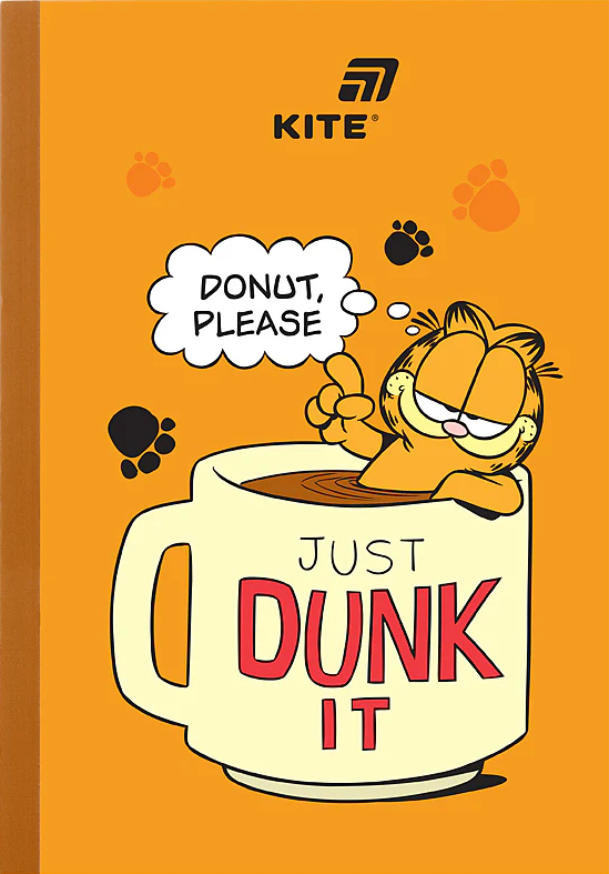 Блокнот А5 40 аркушів клітинка м'яка обкладинка «Garfield»