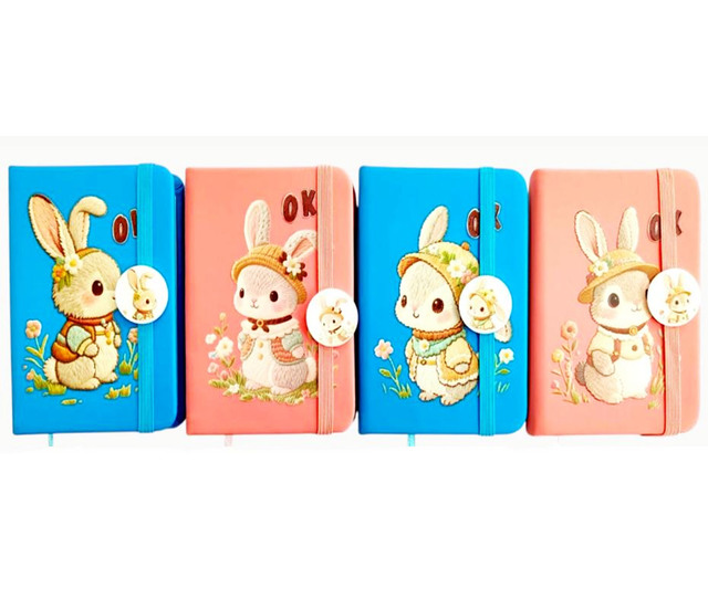 Блокнот А7 80 аркушів Rabbit 1″ на гумці