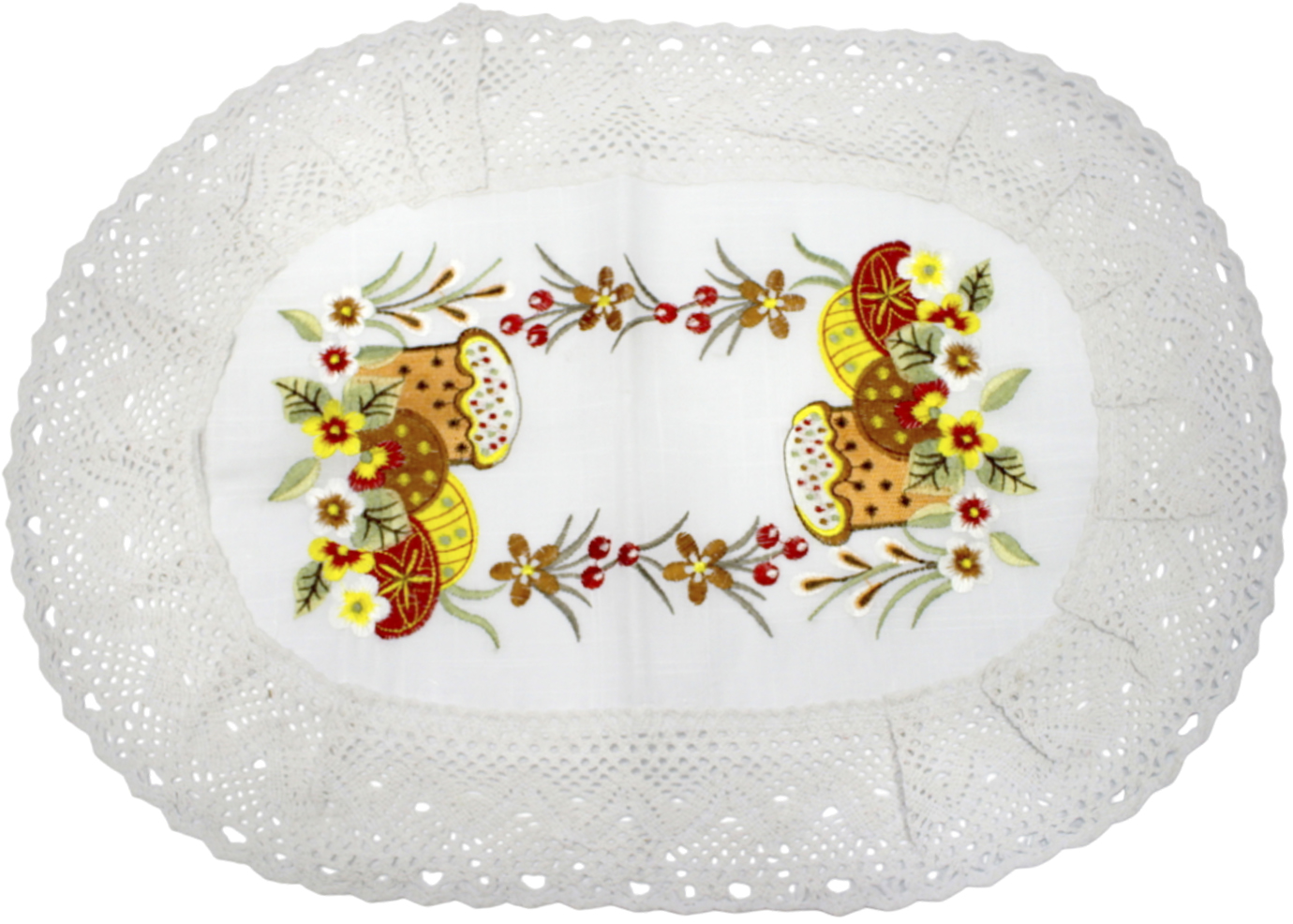 Великодня серветка «Паска з крашанками» овальн. 62×44см