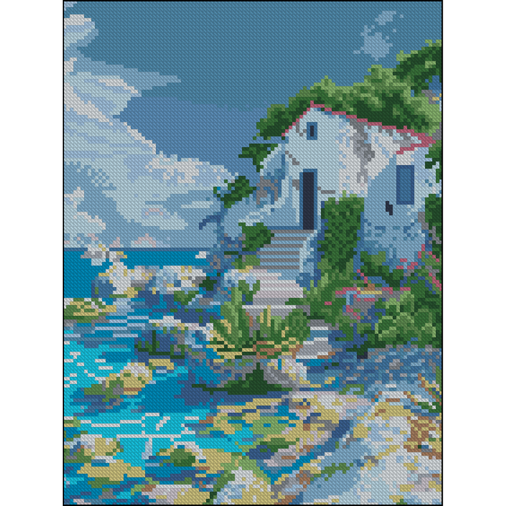 Алмазна мозаїка Будинок біля моря 30×40см