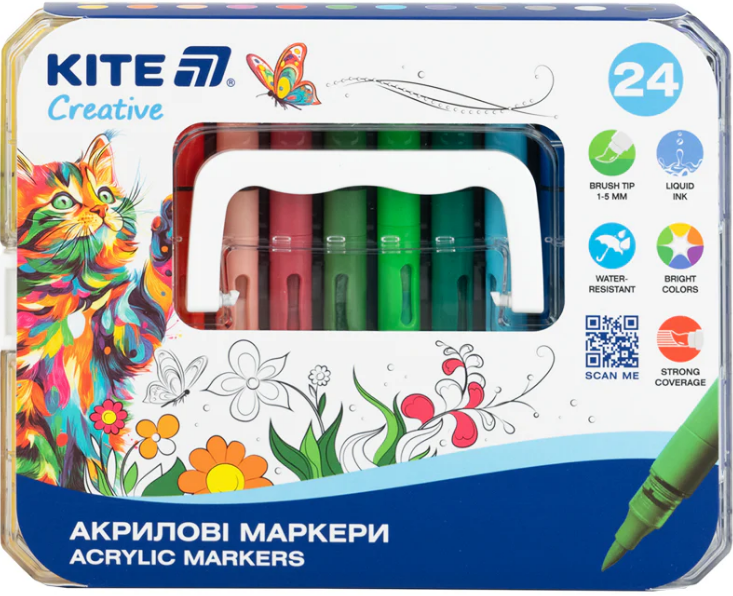 Набір маркерів акрилових Creative 24 шт з рідкими чорнилами