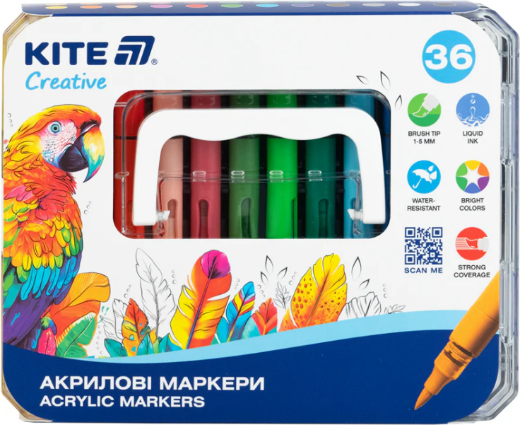 Набір маркерів акрилових Creative 36 шт з рідкими чорнилами