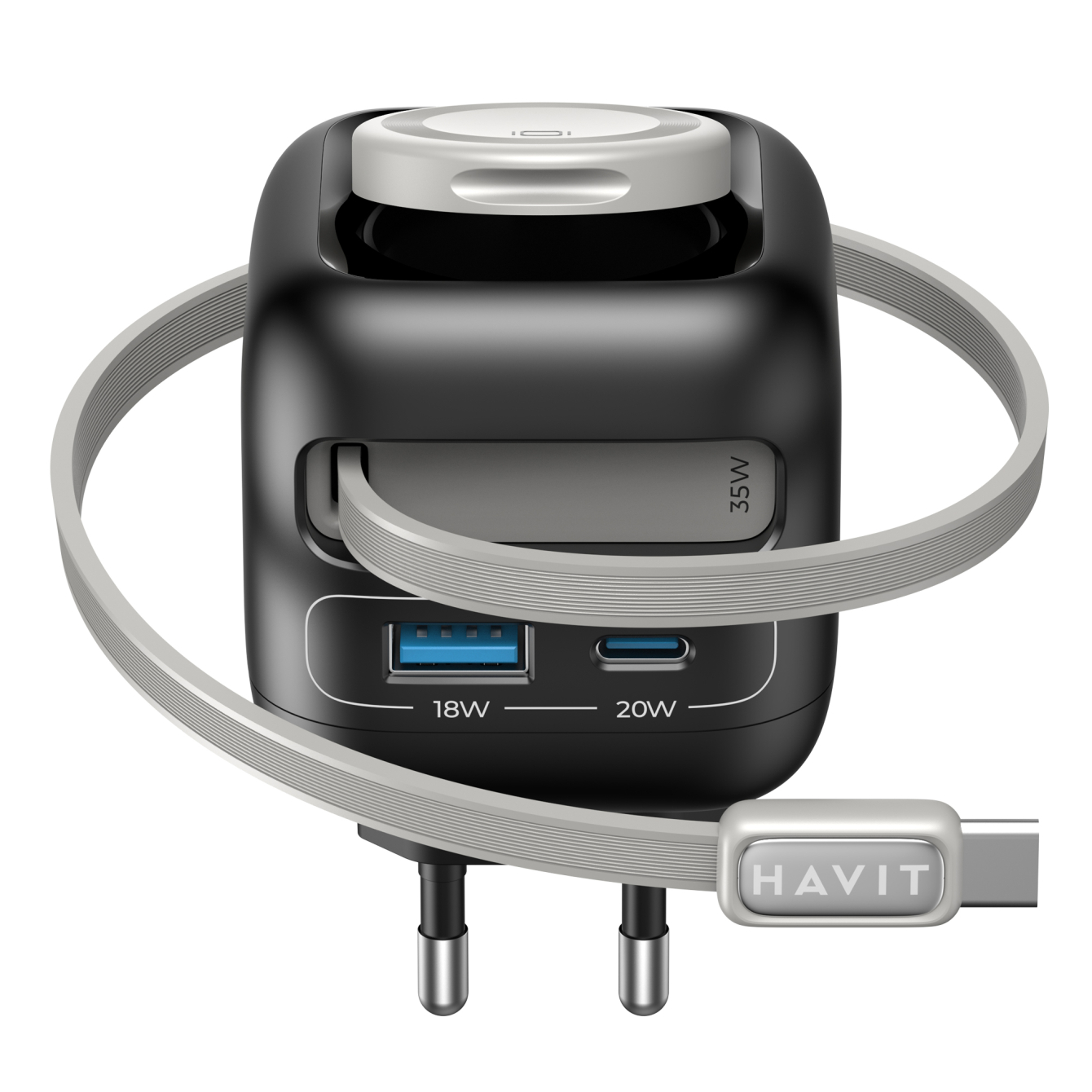 Зарядний пристрій Havit GaN 35W USB-A+Type-C+Кабель Type-C +Watch Charger