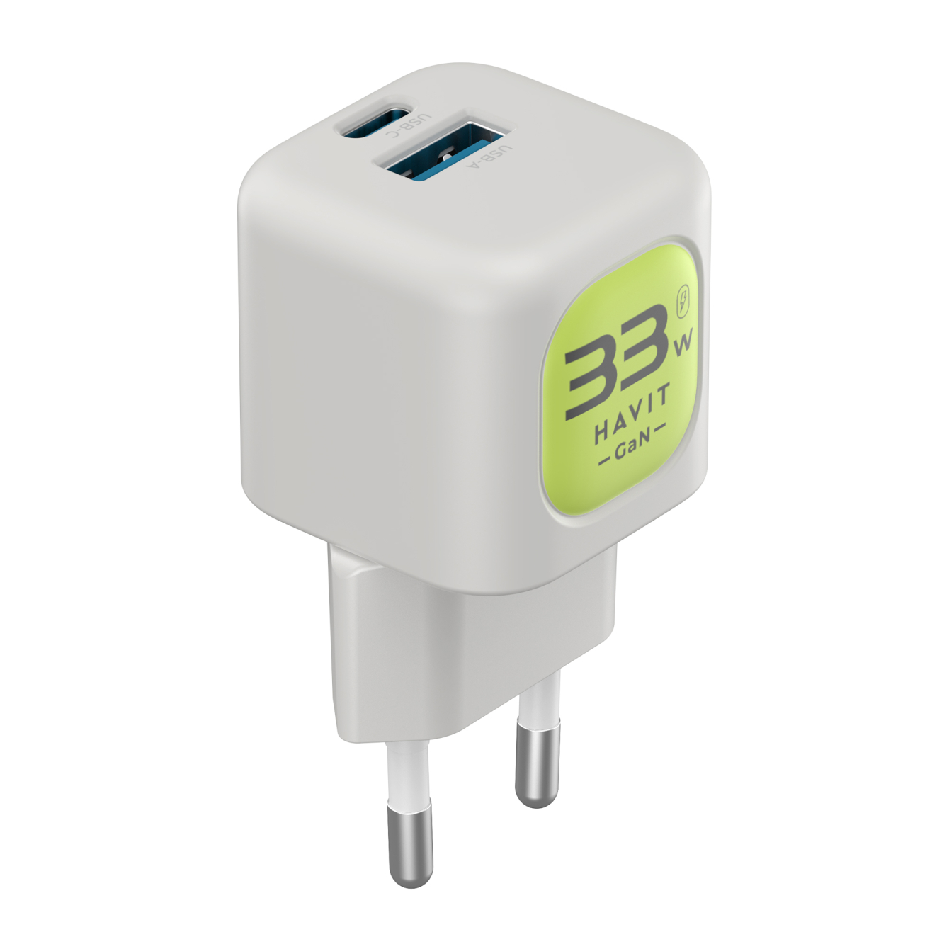 Зарядний пристрій Havit Gan USB+Type-C 33W Gray/Green