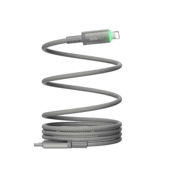 Кабель USB > lihgtning Wiwu магнітний, швидка зарядка 27W 1м grey