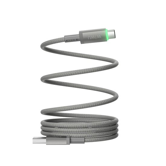 Кабель USB > USB Wiwu магнітний, швидка зарядка 60W 1м grey