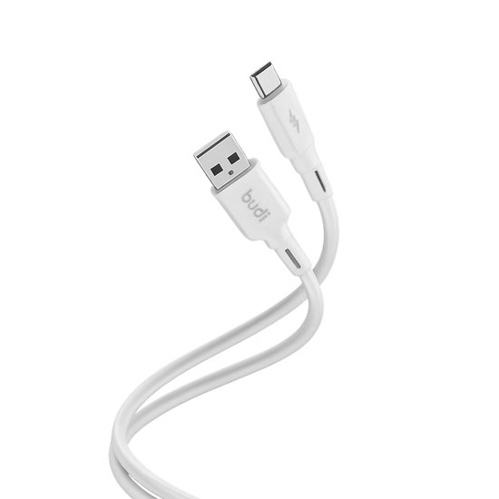 Кабель USB > Type C Budi 1м 3A white