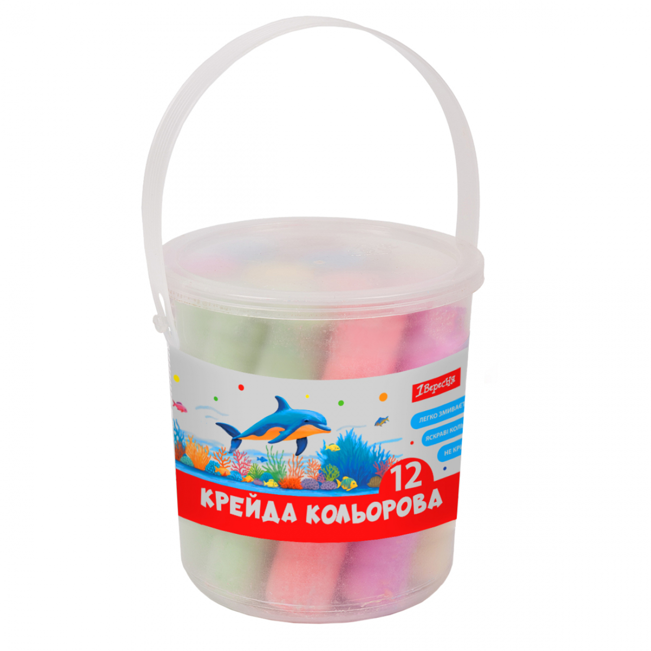 Крейда кольорова «1В» 12 шт Jumbo Classic у відрі