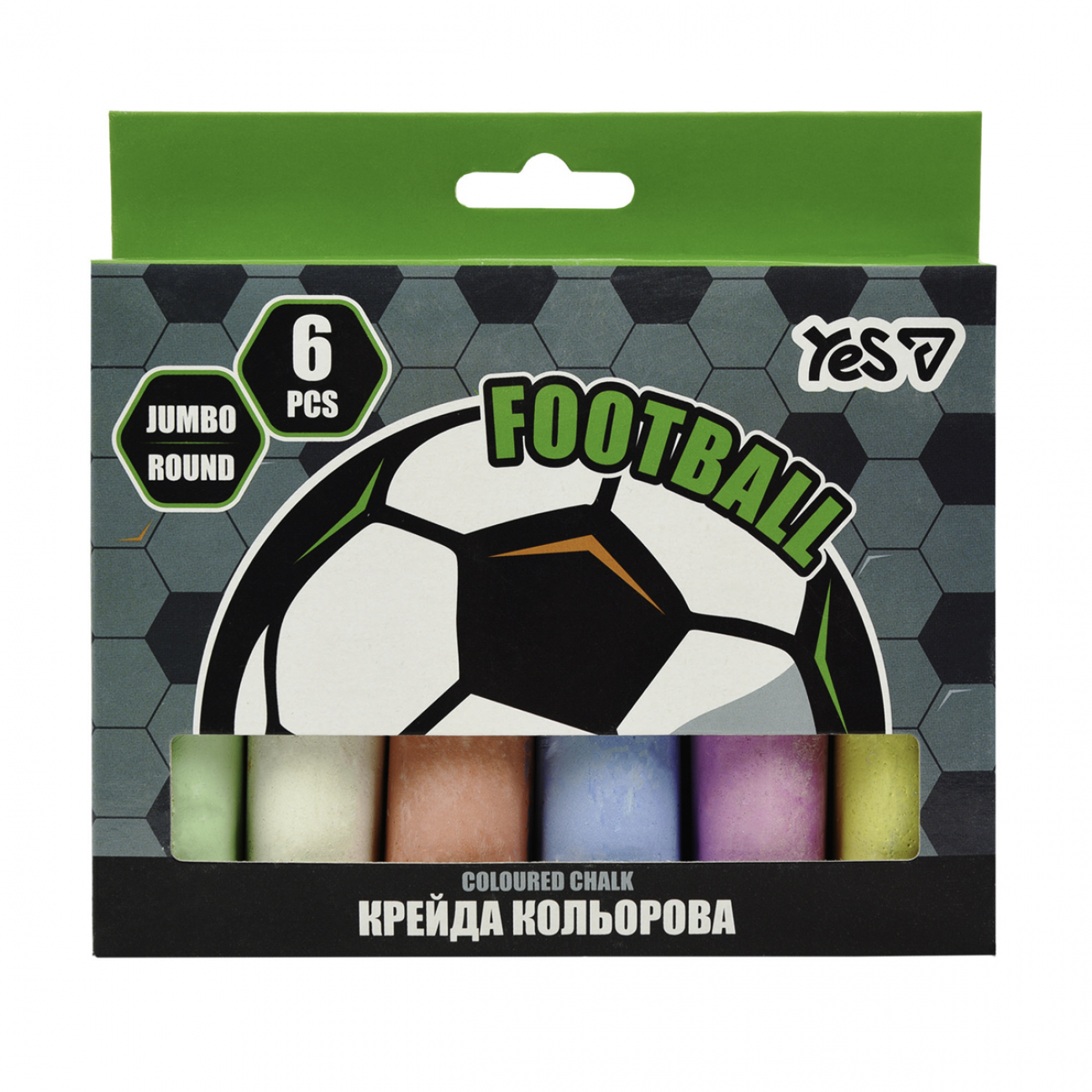 Крейда кольорова 6 шт Jumbo Football