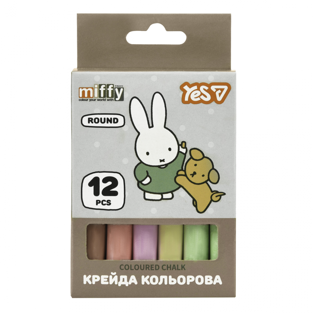 Крейда кольорова 12 шт кругла Miffy