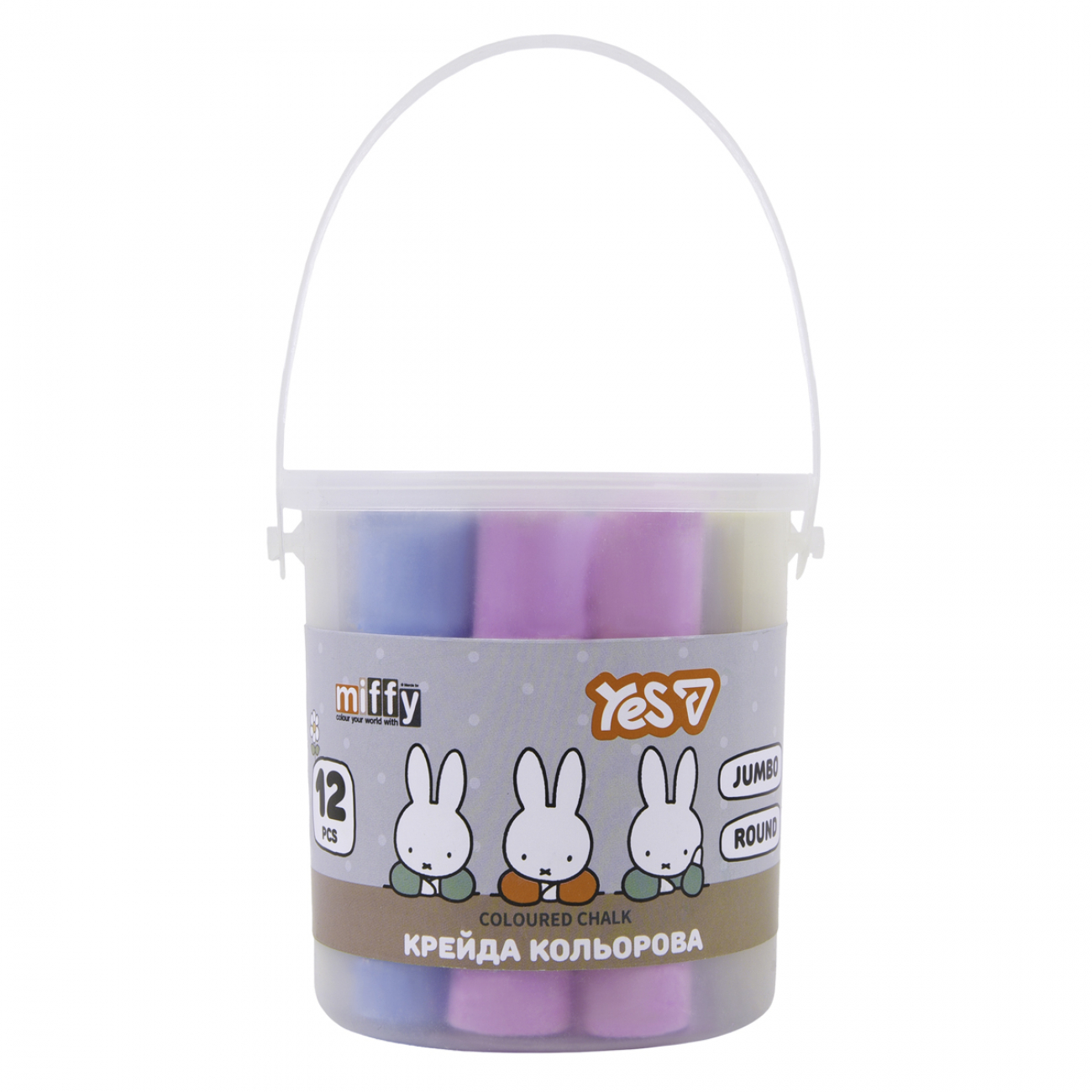 Крейда кольорова 12 шт Jumbo Miffy у відрі