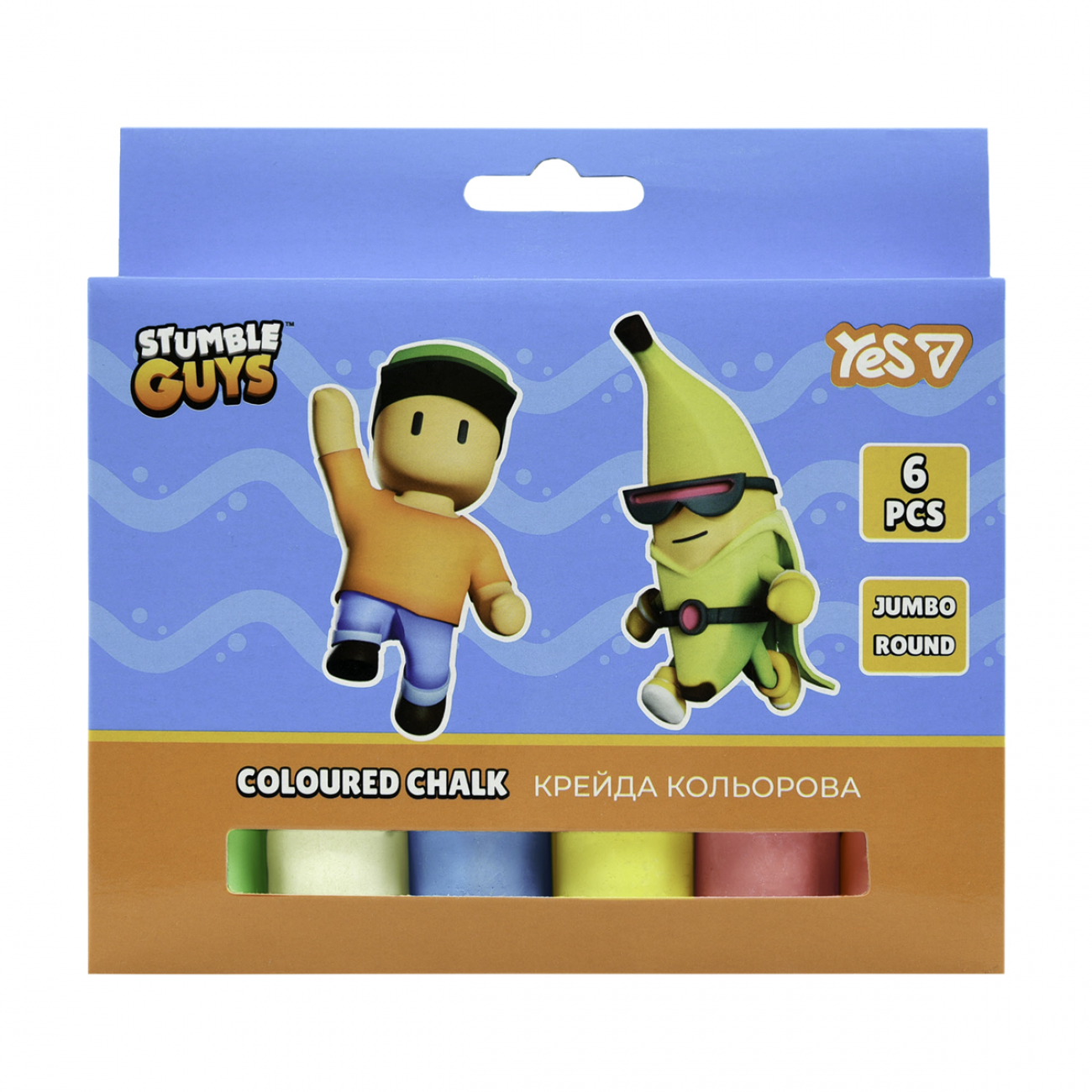 Крейда кольорова 6 шт Jumbo Stumble Guys