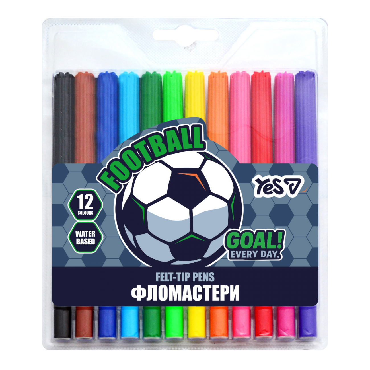 Фломастери 12 кольорів «Football»