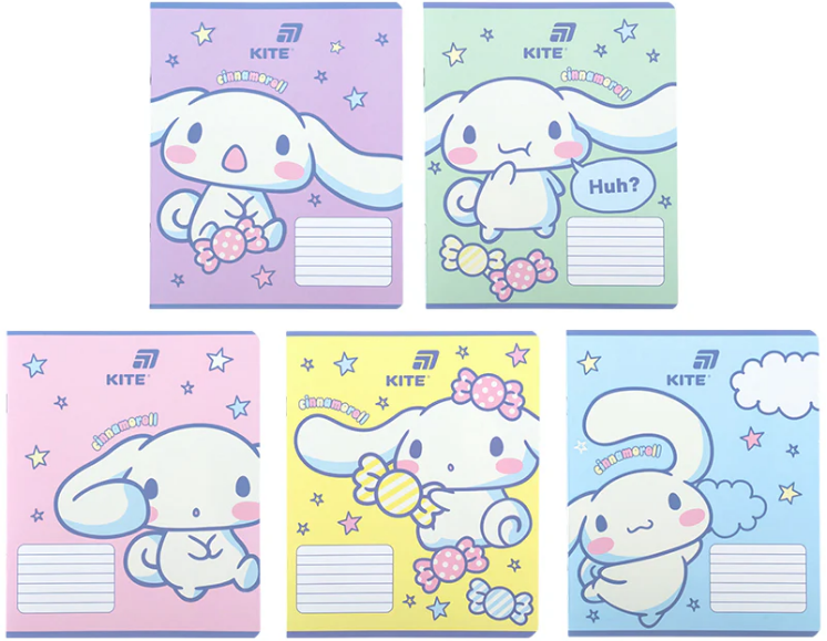 Зошит 12 аркушів клітинка софт тач + УФ лак Cinnamoroll