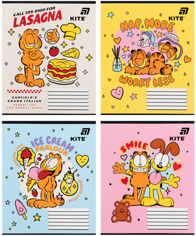 Зошит 12 аркушів коса лінія софт тач + УФ лак Garfield