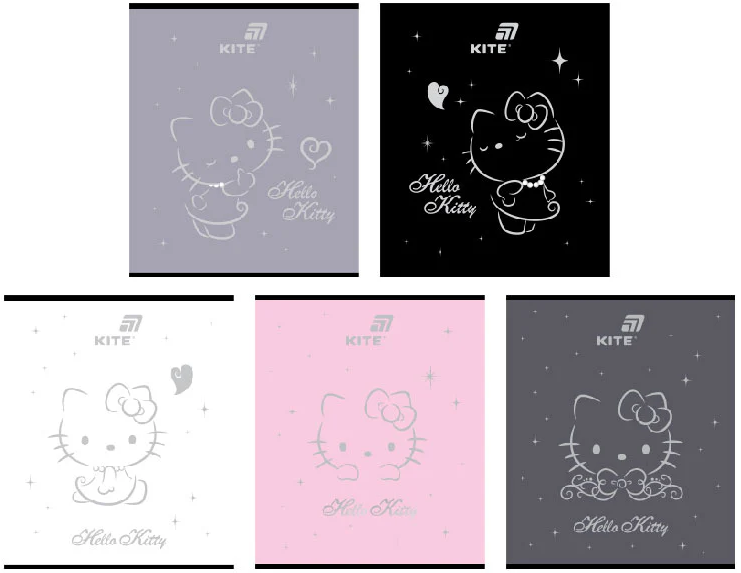 Зошит 24 аркуші клітинка софт тач + фольга Hello Kitty