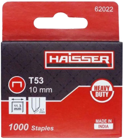 Скоби для буд. степлера «Haisser» Т53 (1000шт) 10×11,3×0,7мм