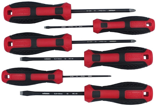 Набір викруток Haisser 6 шт PH0×75,PH1×100,PH2×100,SL3×75, SL5×100,SL6×100