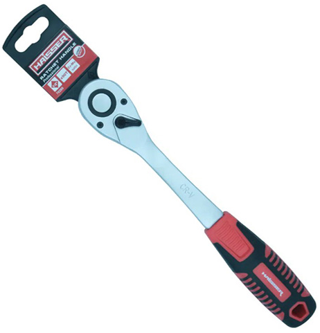 Ручка-тріскачка з храповим механізмом Haisser 1/2″, 90 зубців, з підвіскою