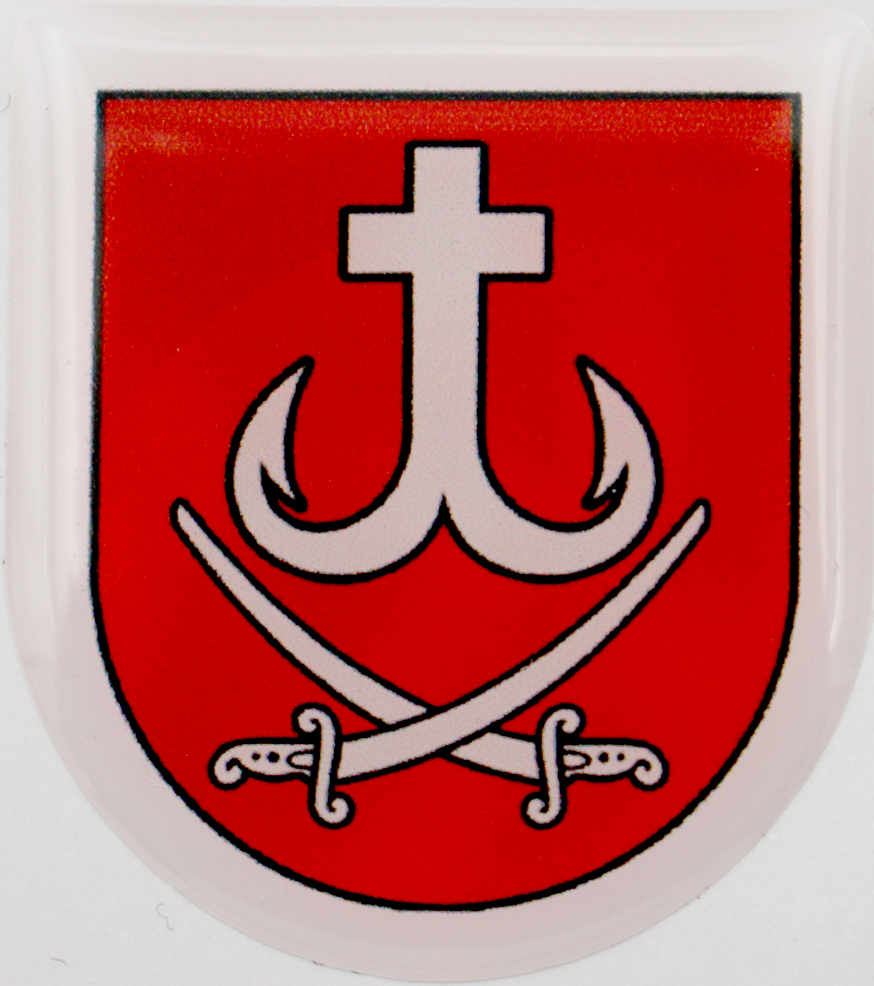Об'ємна наклейка №1 «Герб Вінниці старий» 32×36мм
