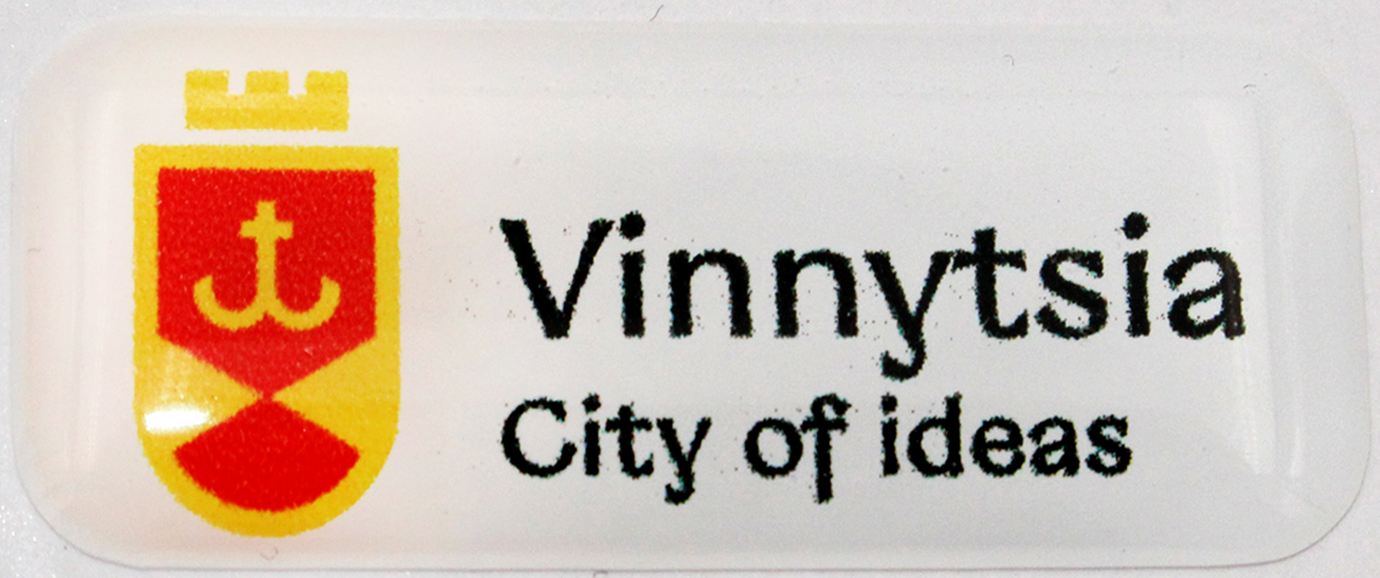 Об'ємна наклейка №4 «Vinnytsia- city of idea» 15×37мм