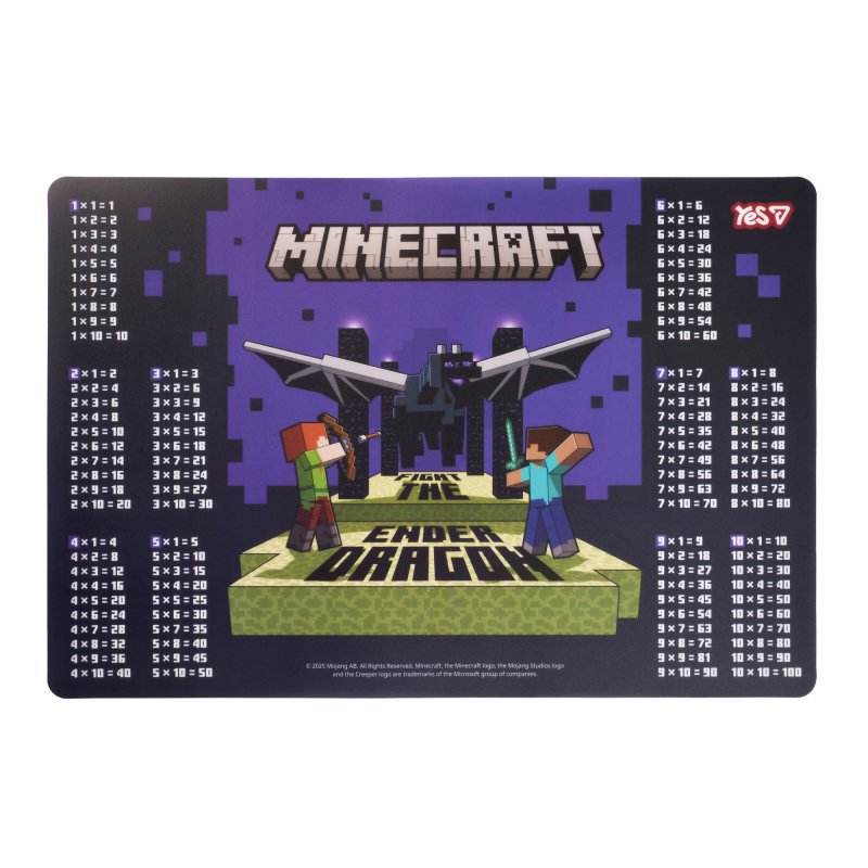 Підкладка для столу Minecraft.Dragon Таблиця множення